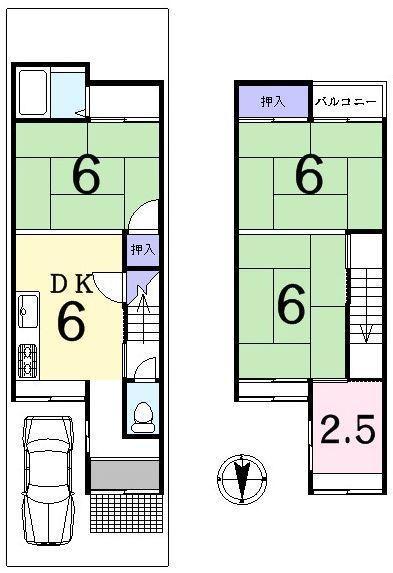 Floor plan. 8.5 million yen, 4DK, Land area 48.51 sq m , Building area 57.58 sq m