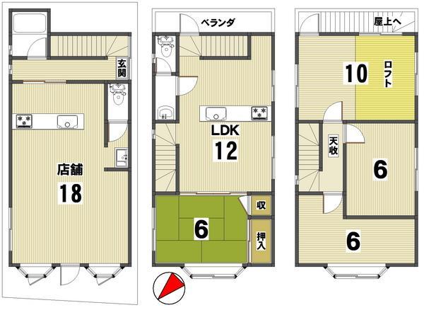 Floor plan. 22 million yen, 5LDK, Land area 65.41 sq m , Building area 118.75 sq m