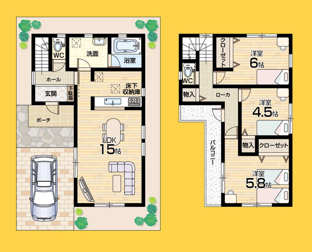 Floor plan. 21.9 million yen, 3LDK, Land area 72.95 sq m , LDK15 Pledge of relaxation building area 77.76 sq m