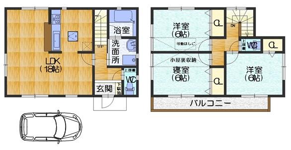 Floor plan. 24,800,000 yen, 3LDK, Land area 82.66 sq m , Building area 83.43 sq m