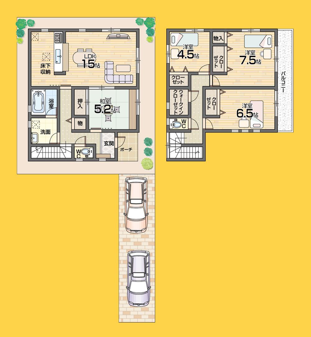 Floor plan. (No. 2 locations), Price 25,900,000 yen, 4LDK+S, Land area 133.94 sq m , Building area 98.41 sq m