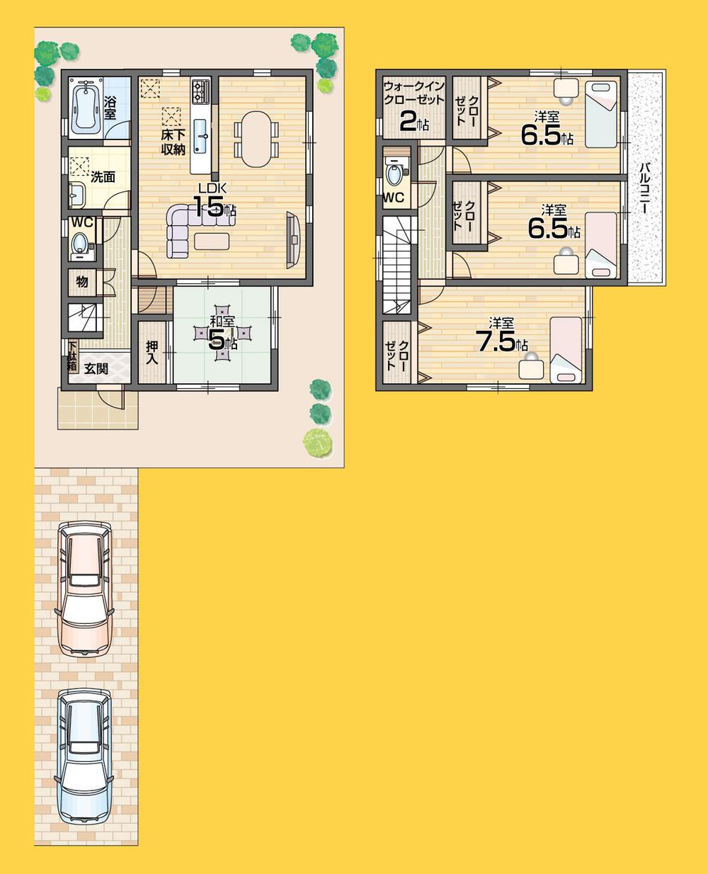 Floor plan. (No. 3 locations), Price 25,900,000 yen, 4LDK+S, Land area 128.95 sq m , Building area 96.79 sq m