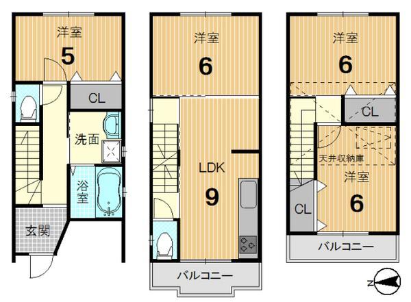 Floor plan. 23.8 million yen, 4LDK, Land area 49.8 sq m , Building area 80.87 sq m