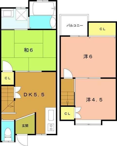 Floor plan. 9.8 million yen, 3DK, Land area 38.88 sq m , Building area 50.2 sq m
