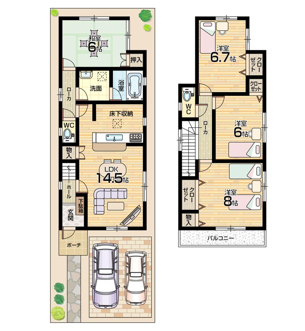 Floor plan. 23,900,000 yen, 4LDK, Land area 93.62 sq m , Building area 93.95 sq m