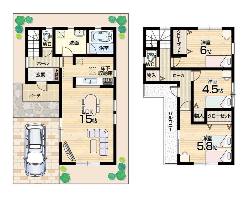 Floor plan. (No. 1 point), Price 21.9 million yen, 3LDK, Land area 72.95 sq m , Building area 77.76 sq m