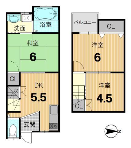 Floor plan. 9.8 million yen, 3DK, Land area 38.88 sq m , Building area 50.2 sq m