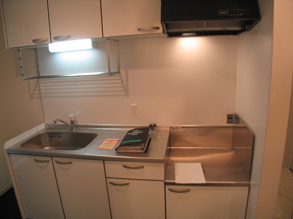 Kitchen. Two-burner gas stove can be installed