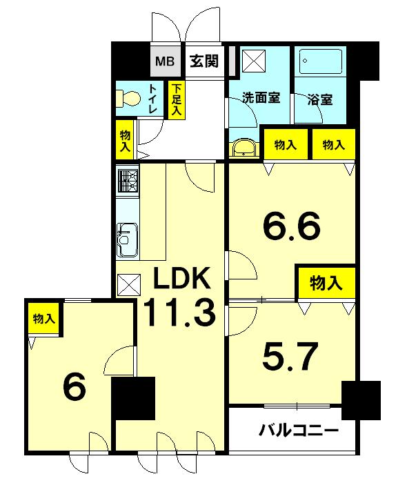 Floor plan. 3LDK, Price 28,200,000 yen, Occupied area 67.53 sq m , Balcony area 3.84 sq m