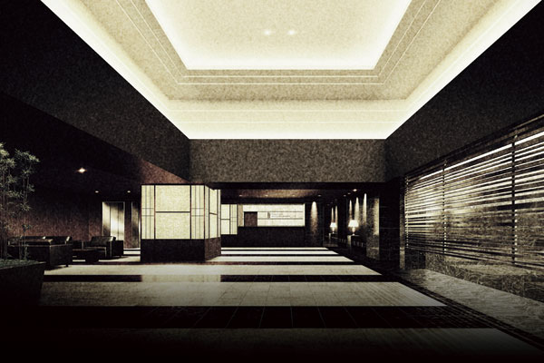 Shared facilities.  [Entrance hall] Spread of filled with a feeling of opening a masterpiece, Folding on the ceiling that has been over and over again repeated step, And material with a heavy texture that has been carefully selected .... In the elegance reminiscent of a luxury hotel who knows the hospitality of the heart is a brilliant entrance hall (Rendering)