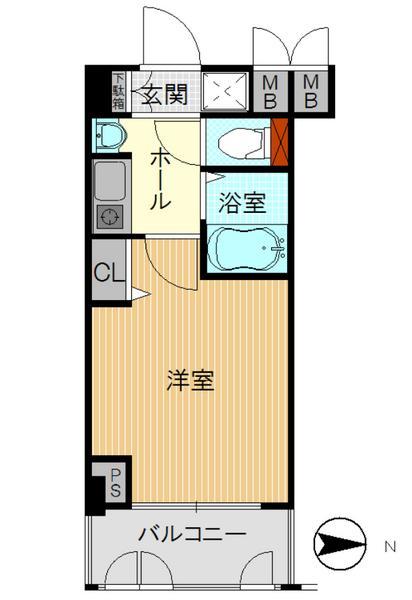 Floor plan. Price 12.8 million yen, Footprint 20.4 sq m , Balcony area 3.6 sq m