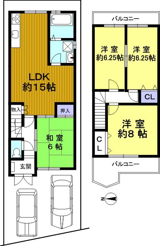 Floor plan. 36,800,000 yen, 4LDK, Land area 85.96 sq m , Building area 89.64 sq m