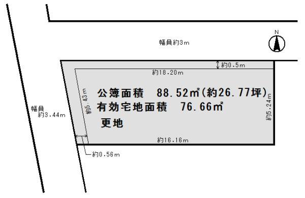 Compartment figure. Land price 26.5 million yen, Land area 76.66 sq m