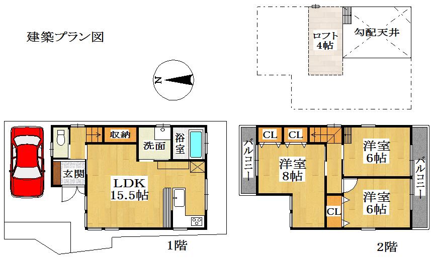 Floor plan. 25,800,000 yen, 3LDK, Land area 68.71 sq m , Building area 80.19 sq m