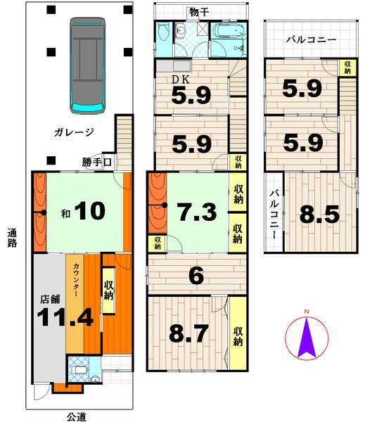 Floor plan. 29,800,000 yen, 8DK, Land area 98.2 sq m , Building area 157.97 sq m