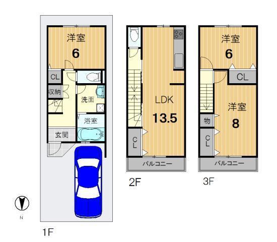Floor plan. 24,300,000 yen, 3LDK, Land area 52.66 sq m , Building area 84.93 sq m
