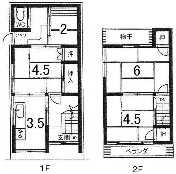Floor plan. 13.8 million yen, 3K, Land area 33.32 sq m , Building area 48.73 sq m