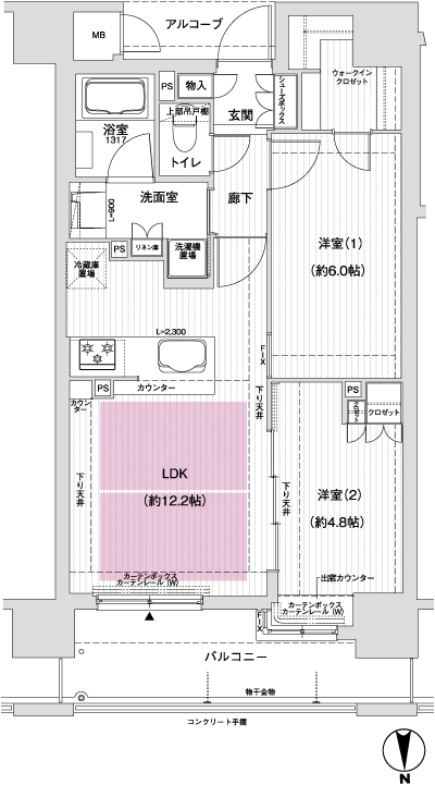 Floor: 2LDK, occupied area: 53.79 sq m, Price: 36,800,000 yen ・ 41 million yen