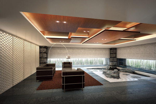 Buildings and facilities. Entrance lounge Rendering