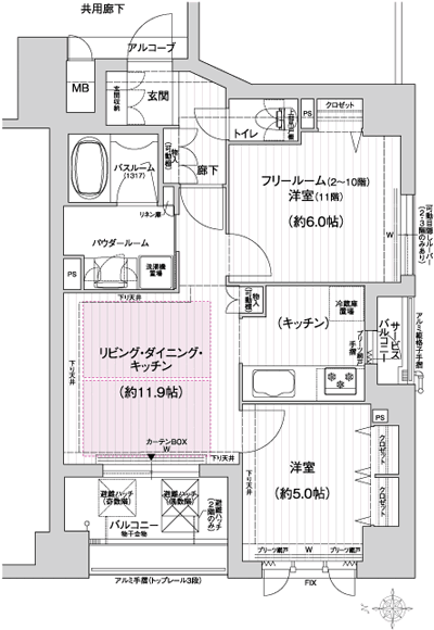 Floor: 1LDK + F (2 ~ 10th floor) ・ 2LDK (11 floor), the occupied area: 55.04 sq m, Price: 37,763,800 yen