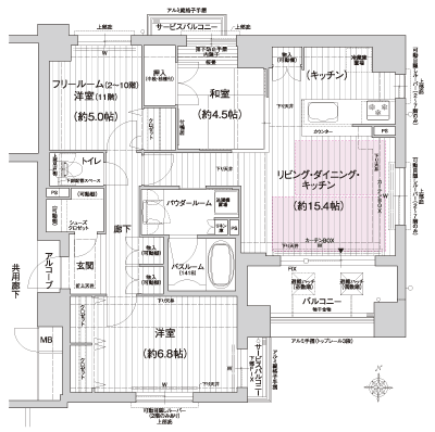 Floor: 2LDK + F (2 ~ 10th floor) ・ 3LDK (11 floor), the occupied area: 75.15 sq m, Price: 44,344,800 yen ・ 49,507,800 yen
