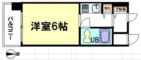 Floor plan. 1K, Price 5.1 million yen, Occupied area 15.68 sq m , Balcony area 3.3 sq m