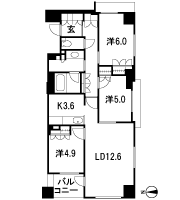 Floor: 2LDK + F (N), the occupied area: 73.52 sq m, Price: 52.4 million yen