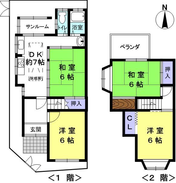 Floor plan. 15.8 million yen, 4DK, Land area 66.32 sq m , Building area 65.95 sq m