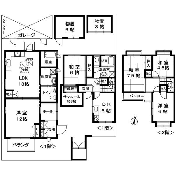 Floor plan. 39,800,000 yen, 5LDDKK, Land area 249.51 sq m , Building area 70.74 sq m