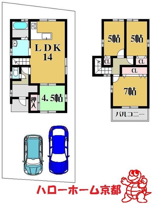 Building plan example (floor plan). Building plan example (No. 14 locations) Building Price 15,990,000 yen, Building area 85.29 sq m