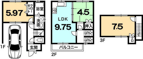 Floor plan. 16.3 million yen, 3LDK, Land area 51.66 sq m , Building area 51.21 sq m