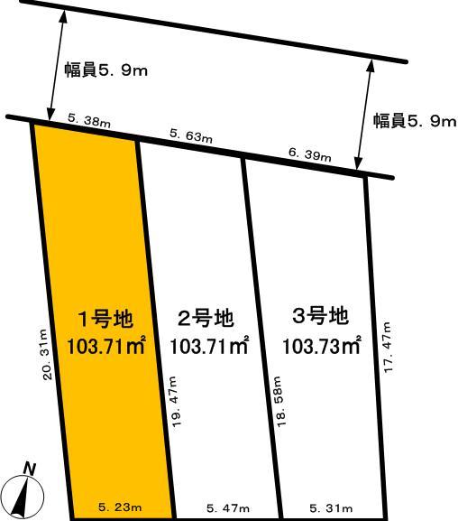 Compartment figure. Land price 25 million yen, Land area 103.71 sq m