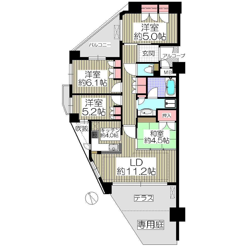 Floor plan. 4LDK, Price 31,900,000 yen, Occupied area 83.05 sq m , Balcony area 7.32 sq m indoor (09 May 2013) Shooting