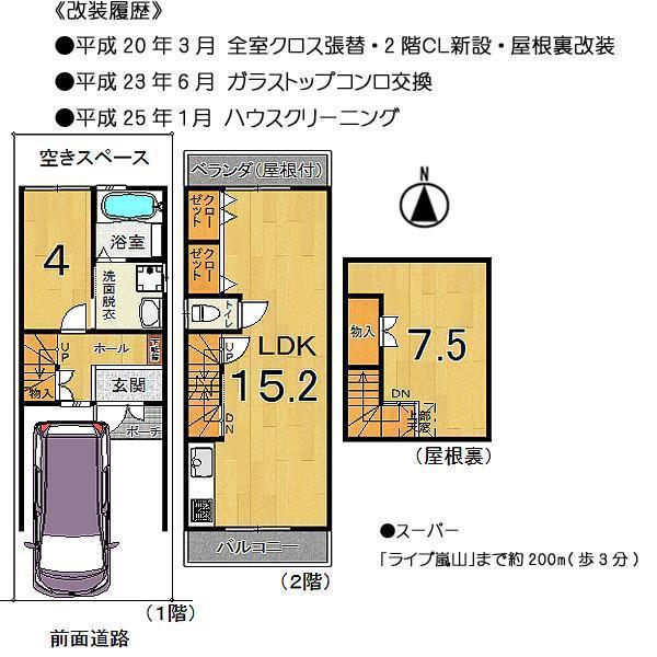 Floor plan. 14.8 million yen, 2LDK, Land area 52.53 sq m , Building area 46.71 sq m