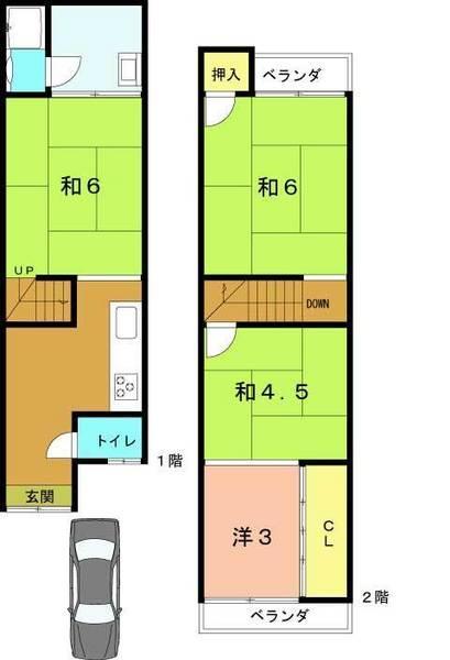 Floor plan. 6.9 million yen, 4K, Land area 37.73 sq m , Building area 39.15 sq m