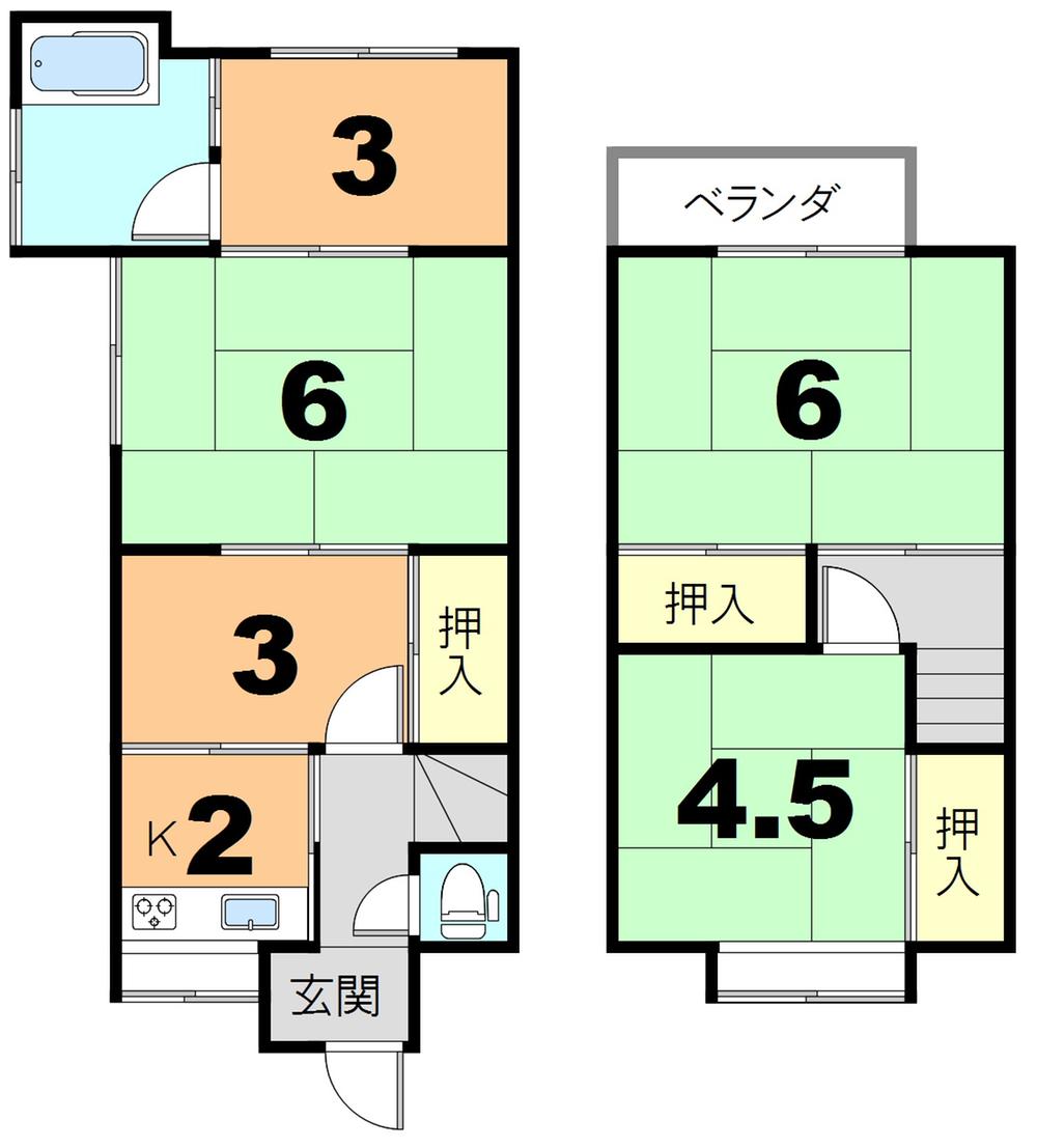 Floor plan. 5.8 million yen, 5K, Land area 45.04 sq m , Building area 47.16 sq m