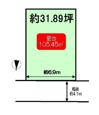 Compartment figure. Land price 32,800,000 yen, Land area 105.45 sq m