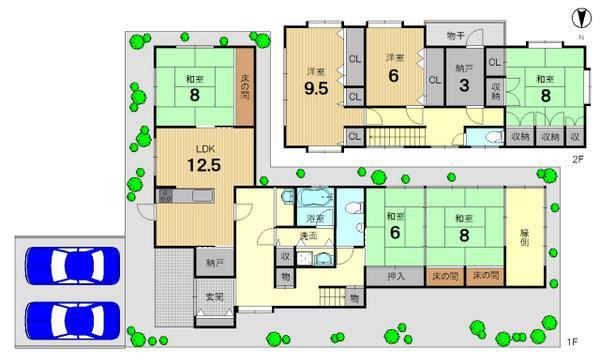 Floor plan. 54,800,000 yen, 6LDK+S, Land area 214.3 sq m , Building area 199.09 sq m