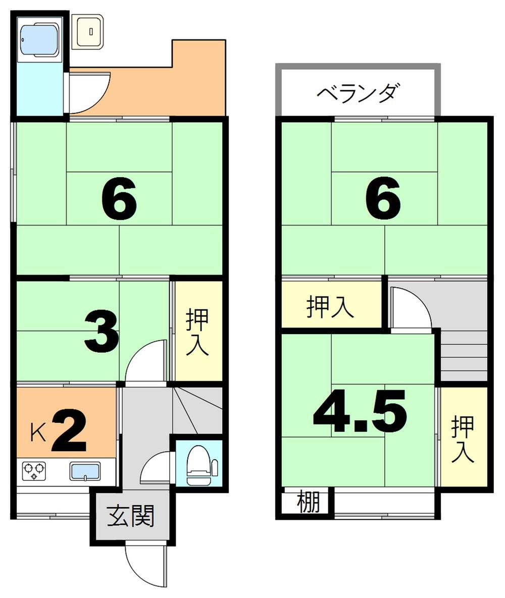 Floor plan. 5.8 million yen, 5K, Land area 39.49 sq m , Building area 47.16 sq m