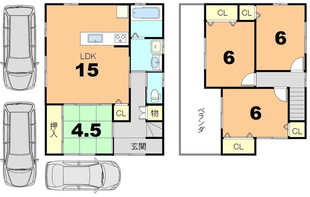 Floor plan. 38,800,000 yen, 4LDK, Land area 111.87 sq m , Building area 89.1 sq m