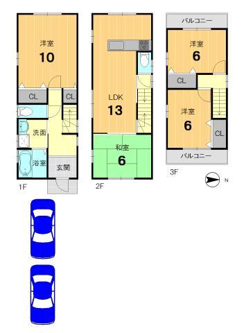 Floor plan. 36,800,000 yen, 4LDK, Land area 86.25 sq m , Building area 91.8 sq m