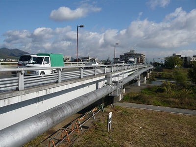 Other. If you cross the Matsuo bridge to Ukyo-ku, (other) up to 350m
