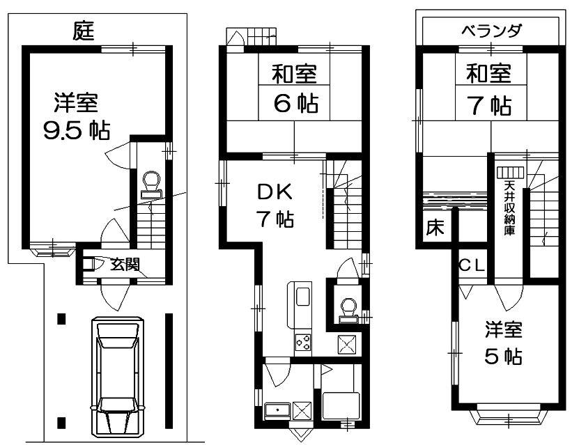 Floor plan. 14.8 million yen, 4DK, Land area 57.06 sq m , Building area 91.68 sq m