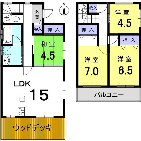 Building plan example (floor plan). Building plan example (No. 1 place) Building Price      15 million yen, Building area 89.1 sq m