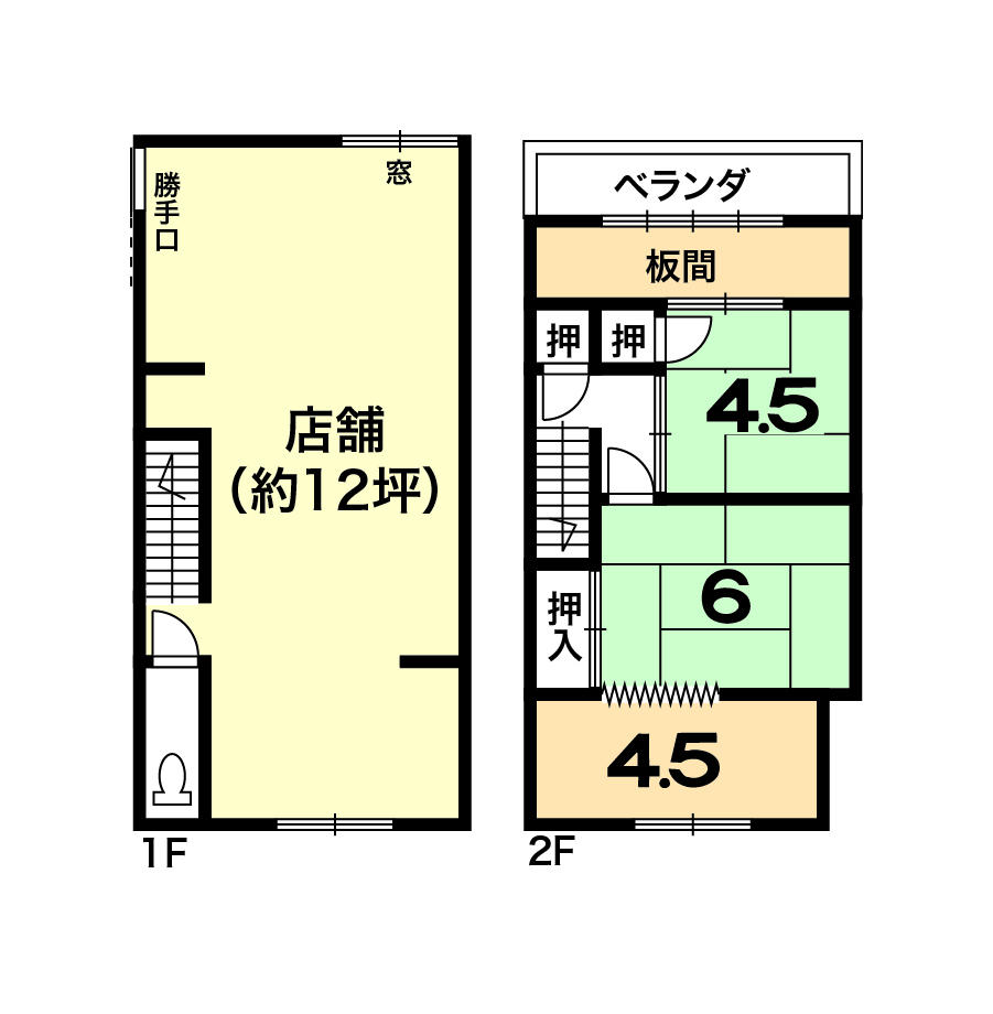 Floor plan. 6.8 million yen, 3K, Land area 65.02 sq m , Building area 50.81 sq m 2013 September shooting Private housing, House with store, Income rental housing possible