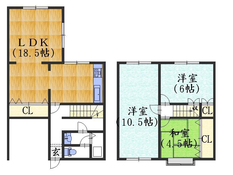 Floor plan. 20.8 million yen, 3LDK, Land area 100.5 sq m , Building area 85.8 sq m living There is also 18.5 Pledge Is 3LDK