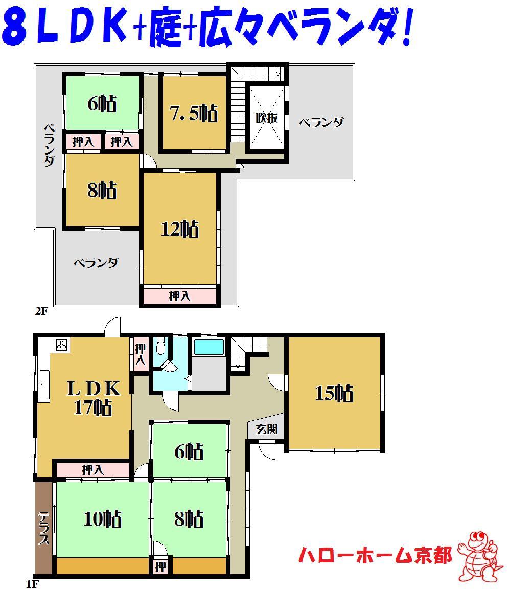 Floor plan. 17.8 million yen, 8LDK, Land area 240.81 sq m , Building area 293.32 sq m