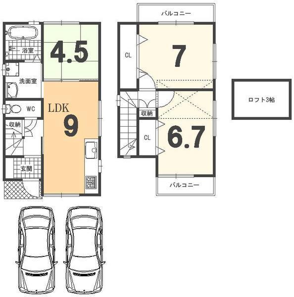 Floor plan. 26,800,000 yen, 3DK, Land area 108.13 sq m , Building area 52.6 sq m