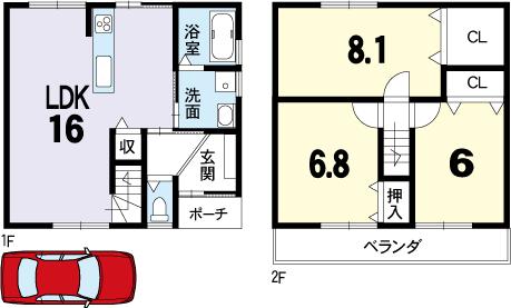 Floor plan. (No. 3 locations), Price 30,800,000 yen, 3LDK, Land area 71.25 sq m , Building area 82.68 sq m