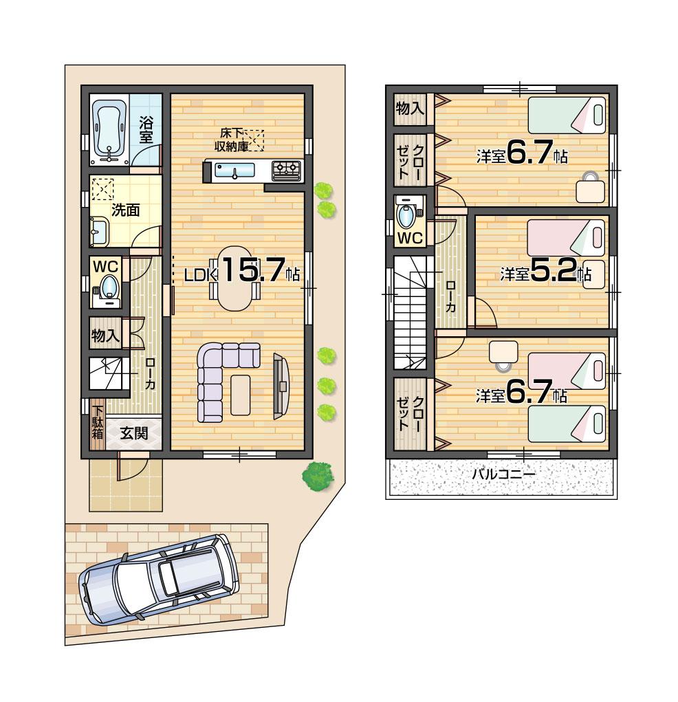 Floor plan. (No. 1 point), Price 26,900,000 yen, 3LDK, Land area 81.42 sq m , Building area 79.78 sq m